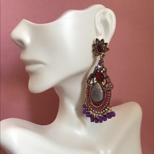 Vintage Purple Drop Earrings